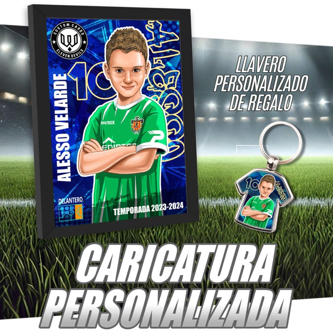 caricatura-personalizada-digital-fútbol-con-llavero